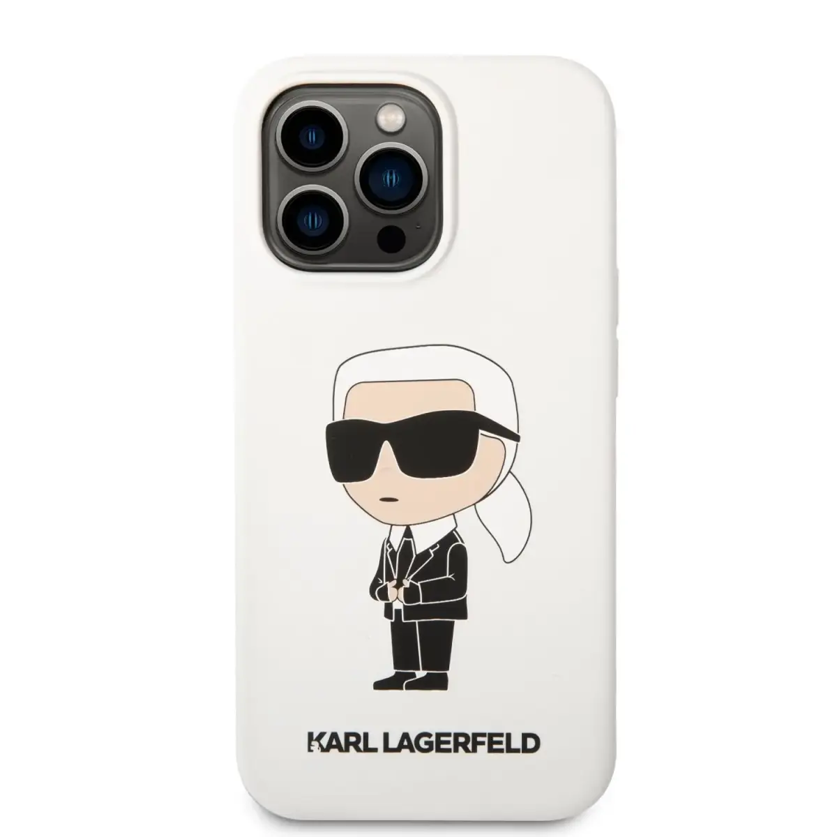 Karl Lagerfeld Liquid Silicone Ikonik NFT Case for iPhone 13 Pro Max White