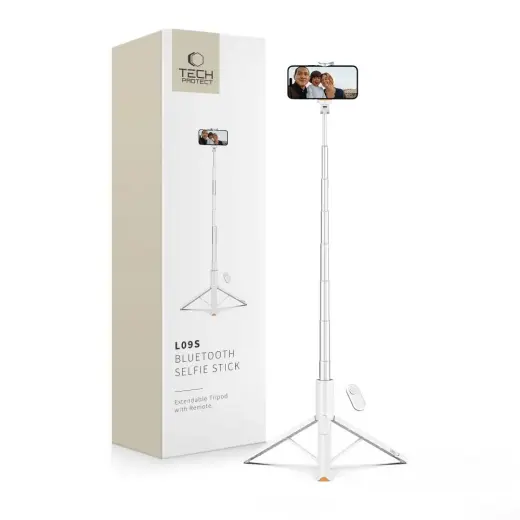 TECH-PROTECT L09S BLUETOOTH SELFIE STICK TRIPOD WHITE