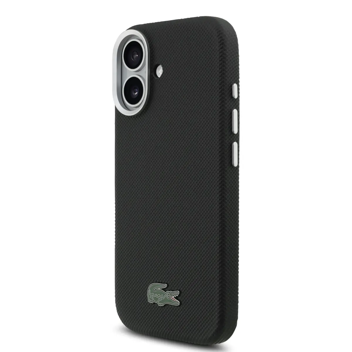 Lacoste Iconic Petit Pique Metal Logo maciņš ar MagSafe atbalstu telefonam iPhone 17 melns