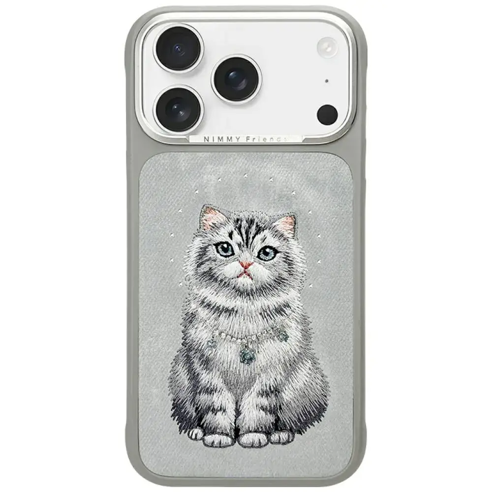 Nimmy Lucky Fashion Cat phone case with MagSafe support for iPhone 17 Pro Max gray