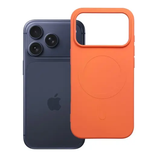 Silicone Mag maciņš ar MagSafe atbalstu telefonam iPhone 17 Pro | iPhone 18 Pro oranžs