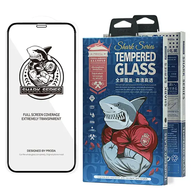 Proda Shark Full Glue glass full coveraged with frame Apple iPhone 12 Pro Max black
