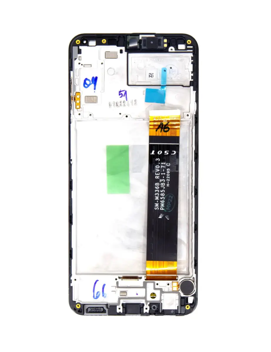LCD display + Touch Unit + Front Cover Samsung A235 Galaxy A23 Black (Service Pack)