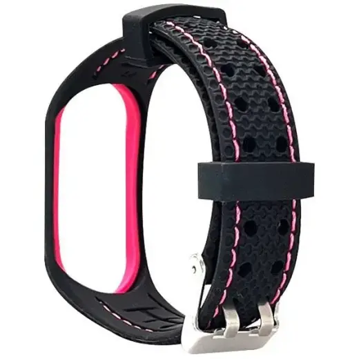 Beline Sport viedpulksteņa siksniņa priekš Xiaomi Mi Band 5/6 | silikons | melna/rozā