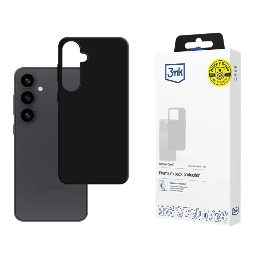 3mk Silicone Case for Samsung Galaxy S25 - Black