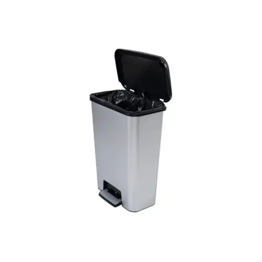 Pedalų kibiras metallic Compatta 50L sidabrinės spalvos
