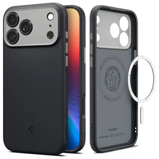 Spigen Nano Pop phone case with MagSafe support for Apple iPhone 17 Pro black