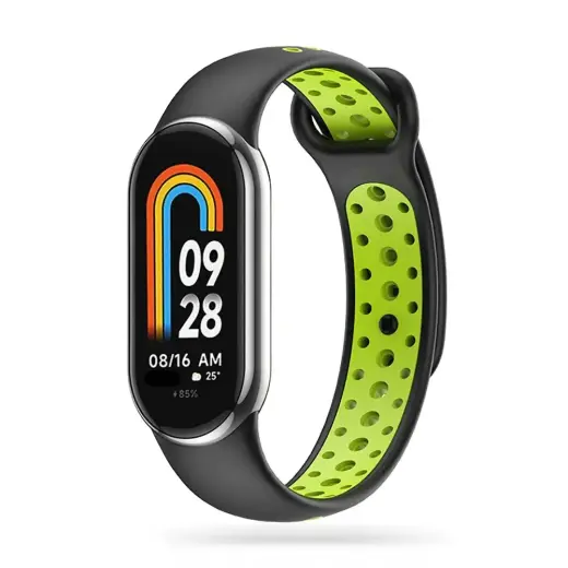 Tech-Protect SoftBand strap for Xiaomi Smart Band 8 | 8 NFC - black and green