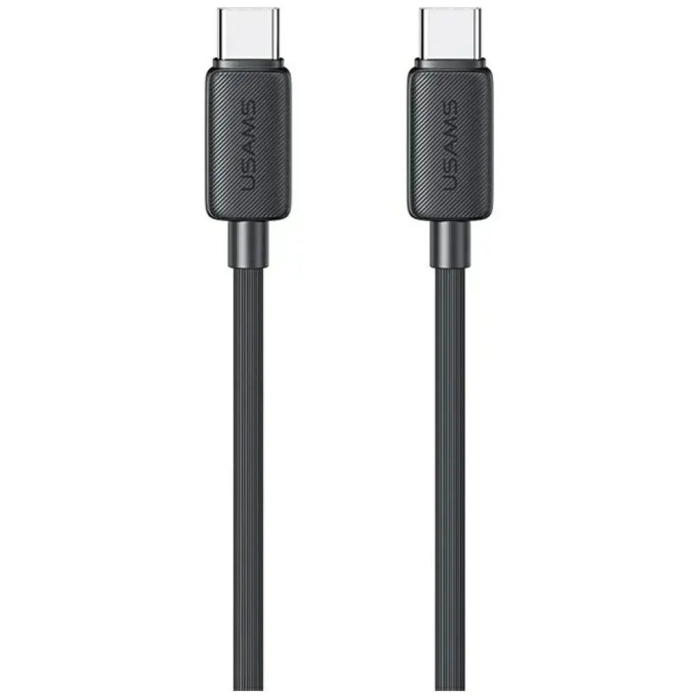 USAMS KY Series US-SJ691 datu pārraides un uzlādes vads | USB-C uz USB-C | 60W | 1m | melns