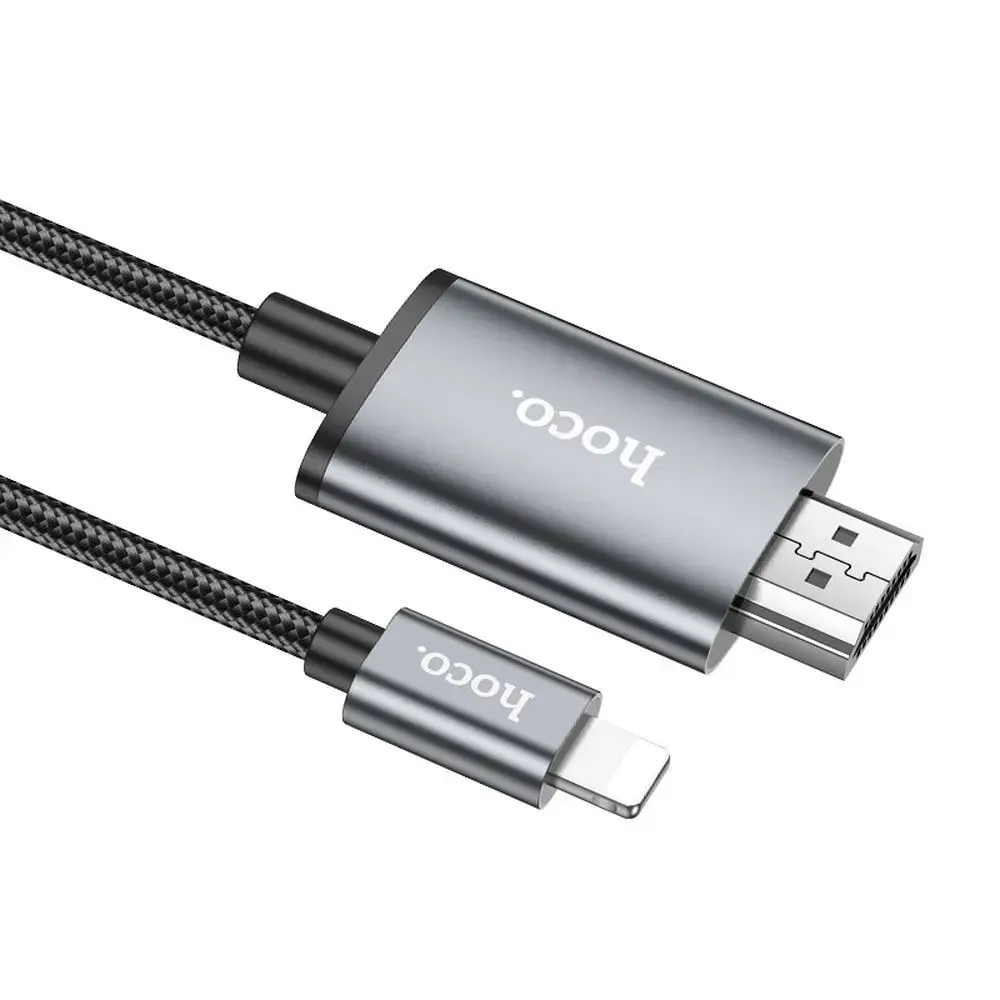 Cable Lightning to HDMI Hoco 1080p 2 m UA27 metal gray