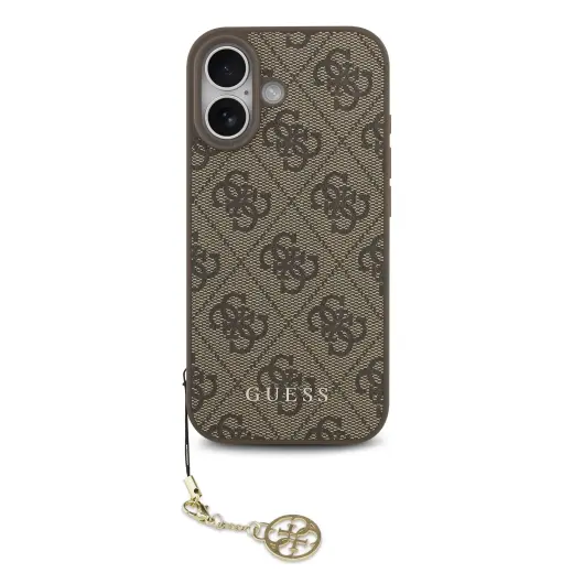 Guess 4G Charm Case for iPhone 17 Tone on Tone Brown