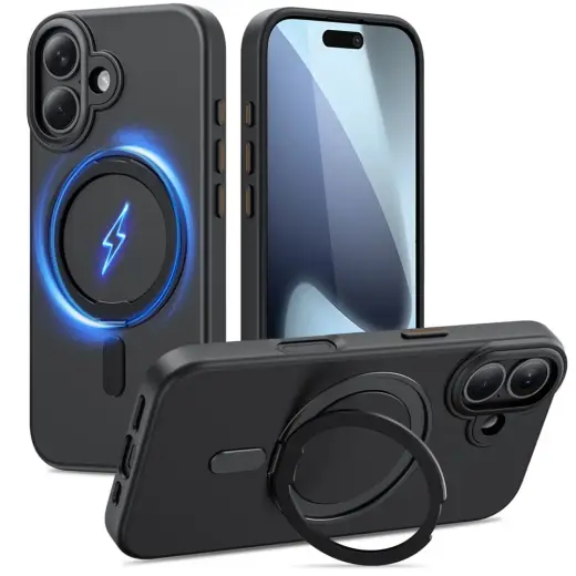 TECH-PROTECT MAGRING MAGSAFE phone case with MagSafe support for iPhone 17 black