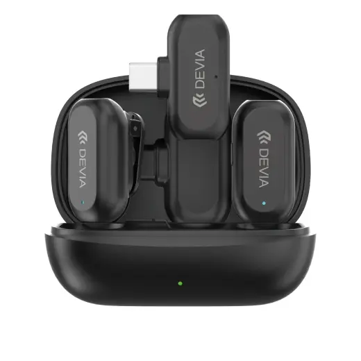 Devia microphone for smartphone USB-C wireless 2in1 black