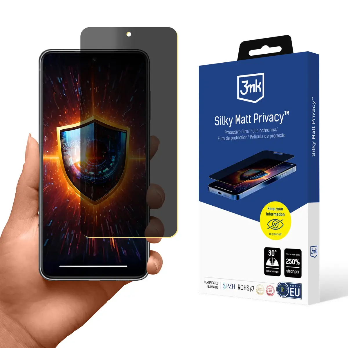 3mk Silky Matt Privacy matēta privātuma aizsargplēve telefona ekrānam Samsung Galaxy S21 FE 5G (G990) (privātuma efekts)