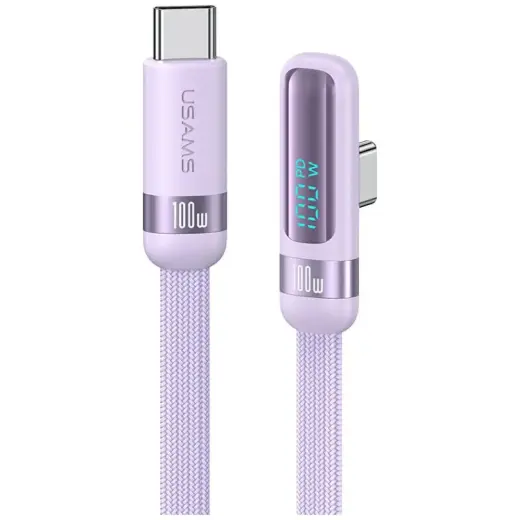 USAMS US-SJ653 провод для передачи данных и зарядки | USB-C на USB-C | PD | 100W | фиолетовый