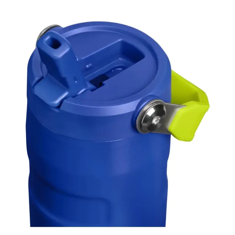 Termopudele ar salmiņu The IceFlow Bottle Flip Straw 2.0 0,47L tumši zila