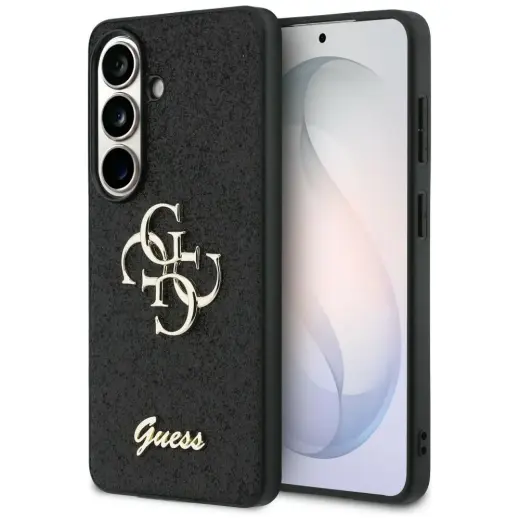 Guess Fixed Glitter Big 4G Metal Logo чехол для телефона Samsung Galaxy S26 (S942) чёрный