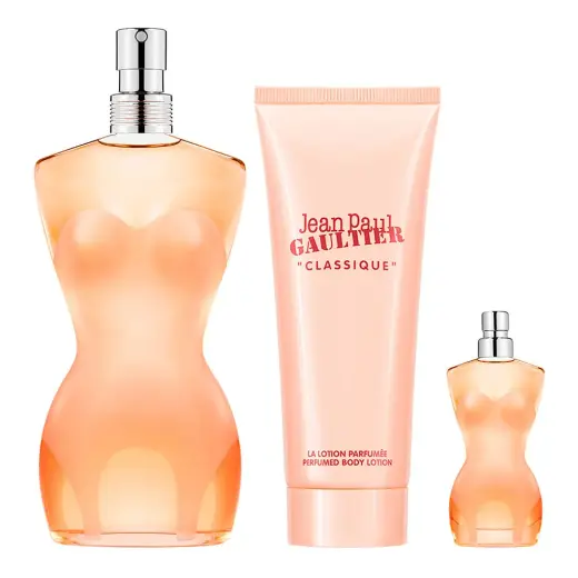 Set Jean Paul Gaultier: Classique, Eau De Toilette, For Women, 100 ml + Classique, Eau De Toilette, For Women, 6 ml + Classique, Hydrating, Body Lotion, 75 ml