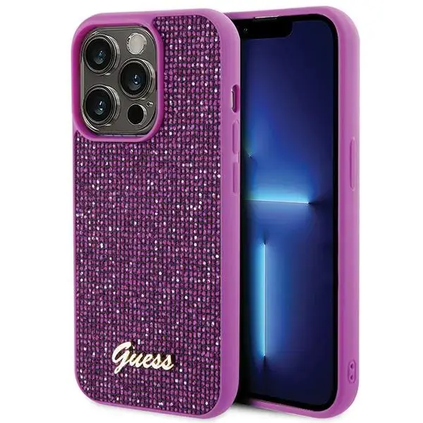 Guess GUHCP15LPMSDGSF iPhone 15 Pro 6.1" fuksja|fuschia hardcase Disco Metal Script
