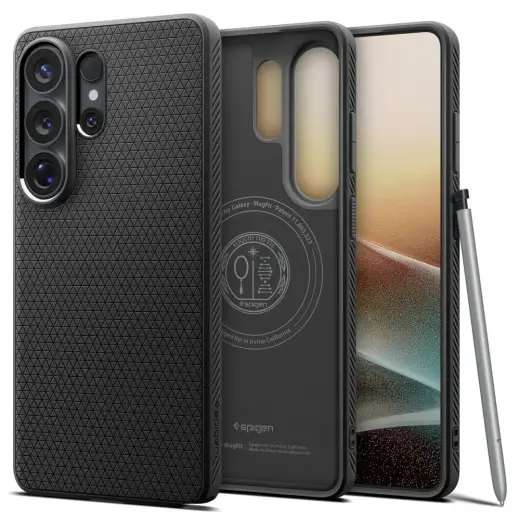 Spigen Liquid Air Mag telefono dėklas su MagSafe palaikymu Samsung Galaxy S26 Ultra (S948) juodas