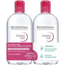 Créaline H2O Cleansing Micellar Water Set Duo - Set of cleansing micellar waters.