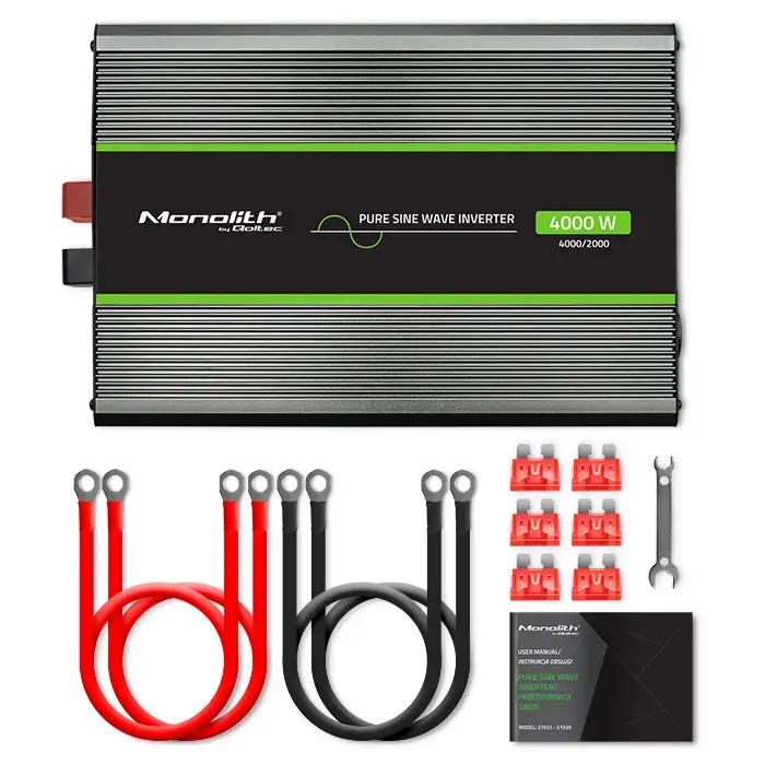Qoltec Pure Sine Wave Inverter Monolith | 2000W | 4000W | 12V to 230 V