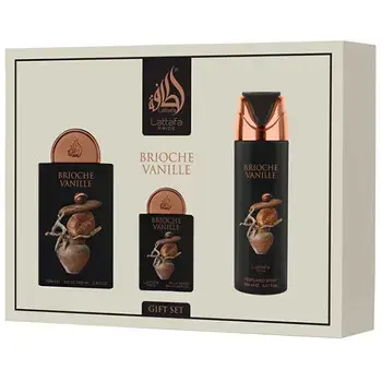 Lattafa Perfumes Brioche Vanille Gift Set EDP 100 ml, EDP 20 ml and deospray 200 ml 100ml