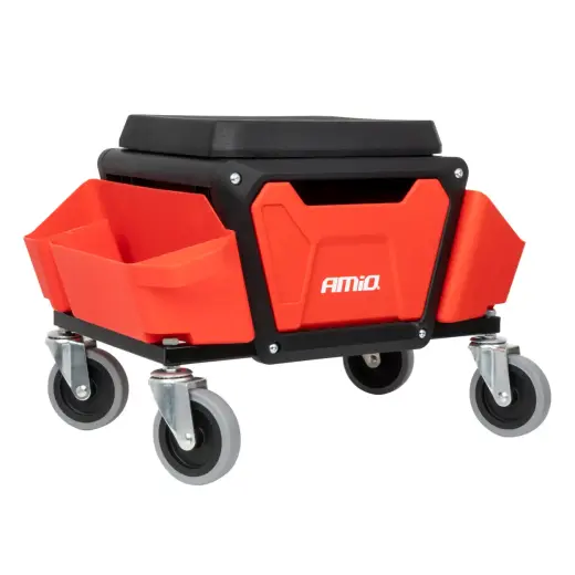 Rolling Work Seat with Tool Storage 150kg AMIO-04268