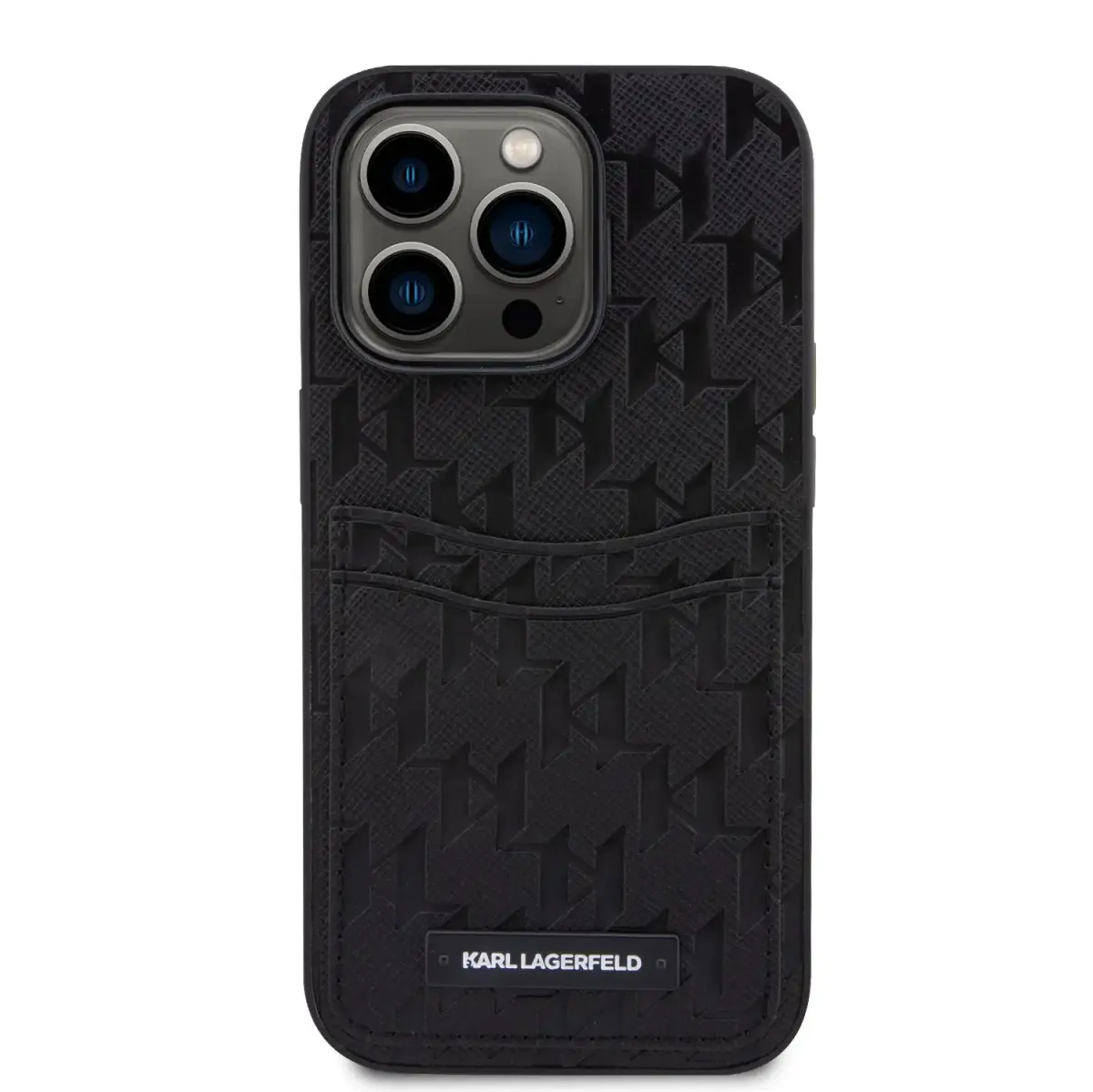 Karl Lagerfeld Saffiano Monogram Card Slot Case for iPhone 13 Pro Max Black