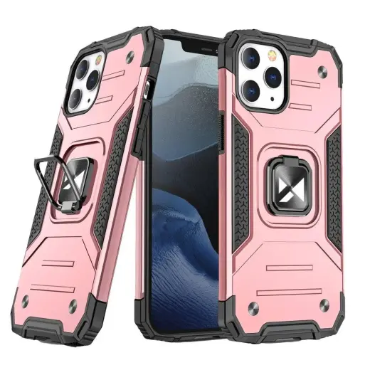 Wozinsky Ring Armor telefono dėklas su stovu iPhone 13 mini rožinis