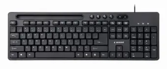 Gembird Multimedia Keyboard with Phone Stand Black
