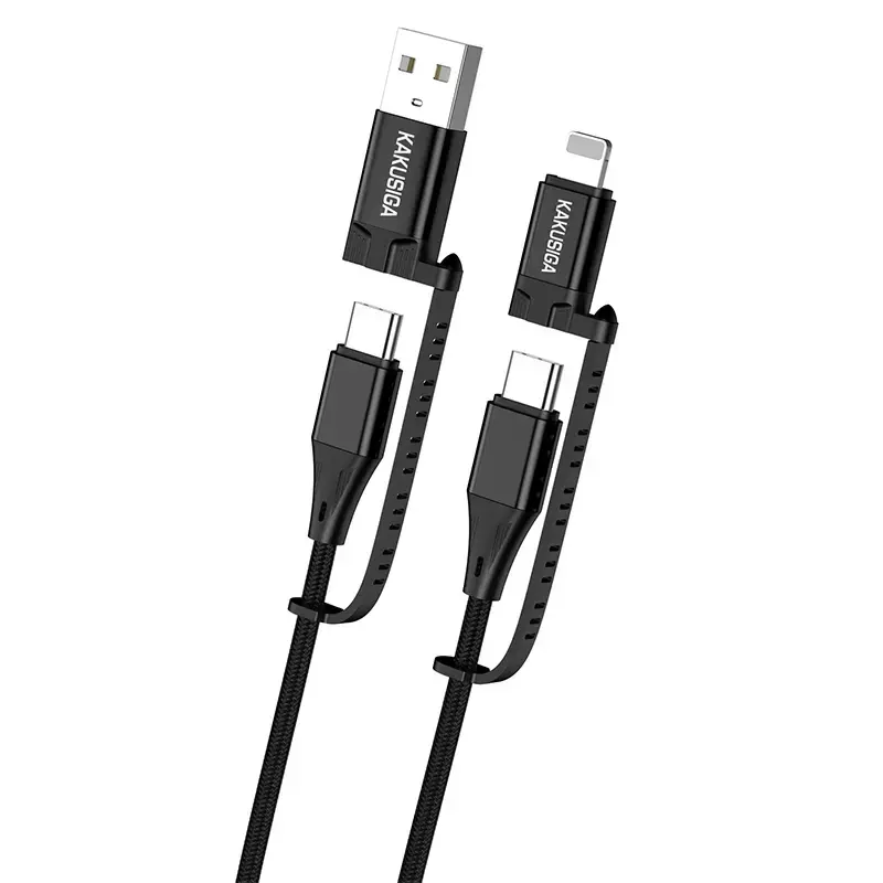 KAKU KSC-654 Tuojie 3-in-1 data transfer and charging cable | USB-A to USB-C | 60W | 1.2m | black