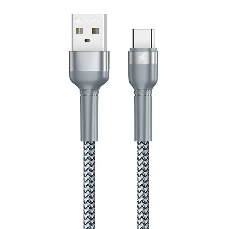 Remax USB - USB Type C cable charging data transfer 2,4 A 1 m silver (RC-124a silver)