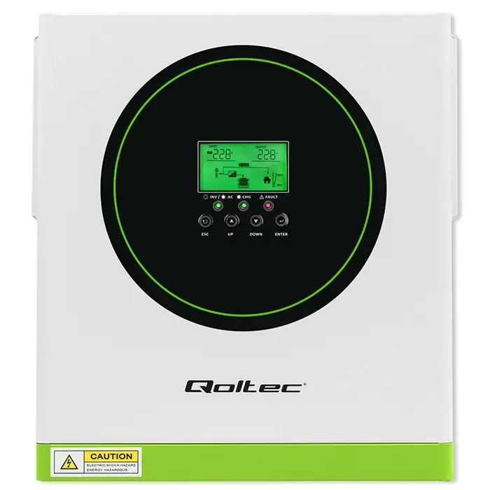 Qoltec Hybrid Solar Inverter Off-Grid 1500W | 100A | 12V| MPPT | Sinus | Wi-Fi optional| Power factor 1.0