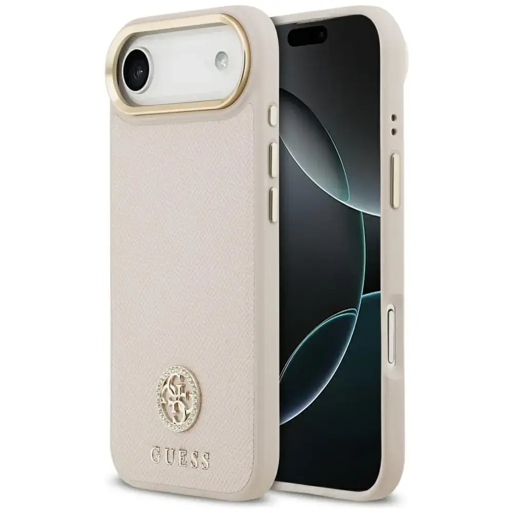 Case Guess Grained Strass Logo MagSafe for iPhone Air pink