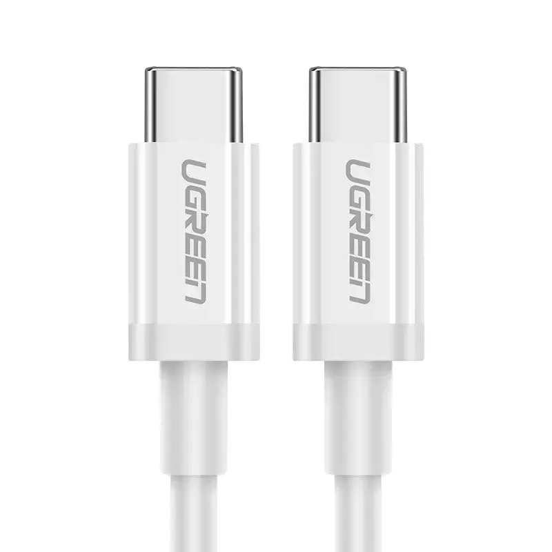 UGREEN US264 3-in-1 datu pārraides un uzlādes vads | USB-C uz USB-C, USB-A | 15W | 1m | balts