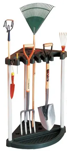 Garden Tool Holder Corner Tool Rack black