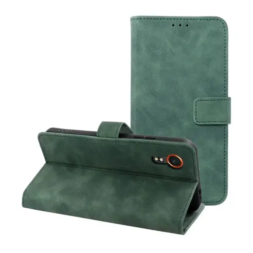 TENDER knyginio tipo telefono dėklas Samsung Galaxy Xcover 7 (G556) žalias