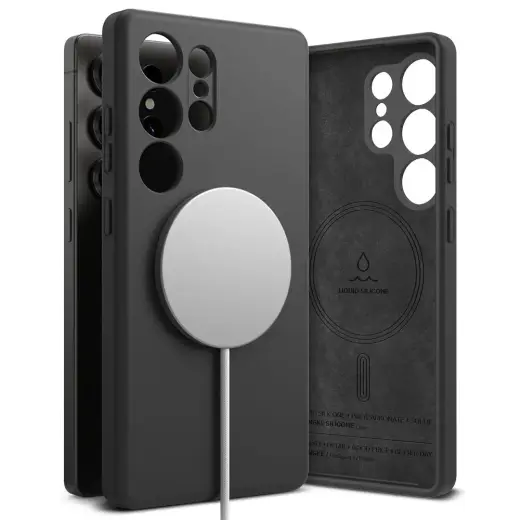 Ringke Silicone maciņš ar MagSafe atbalstu telefonam Samsung Galaxy S25 Ultra (S938) melns