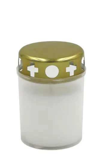 Grave candle with cap, burning time ~20h, white