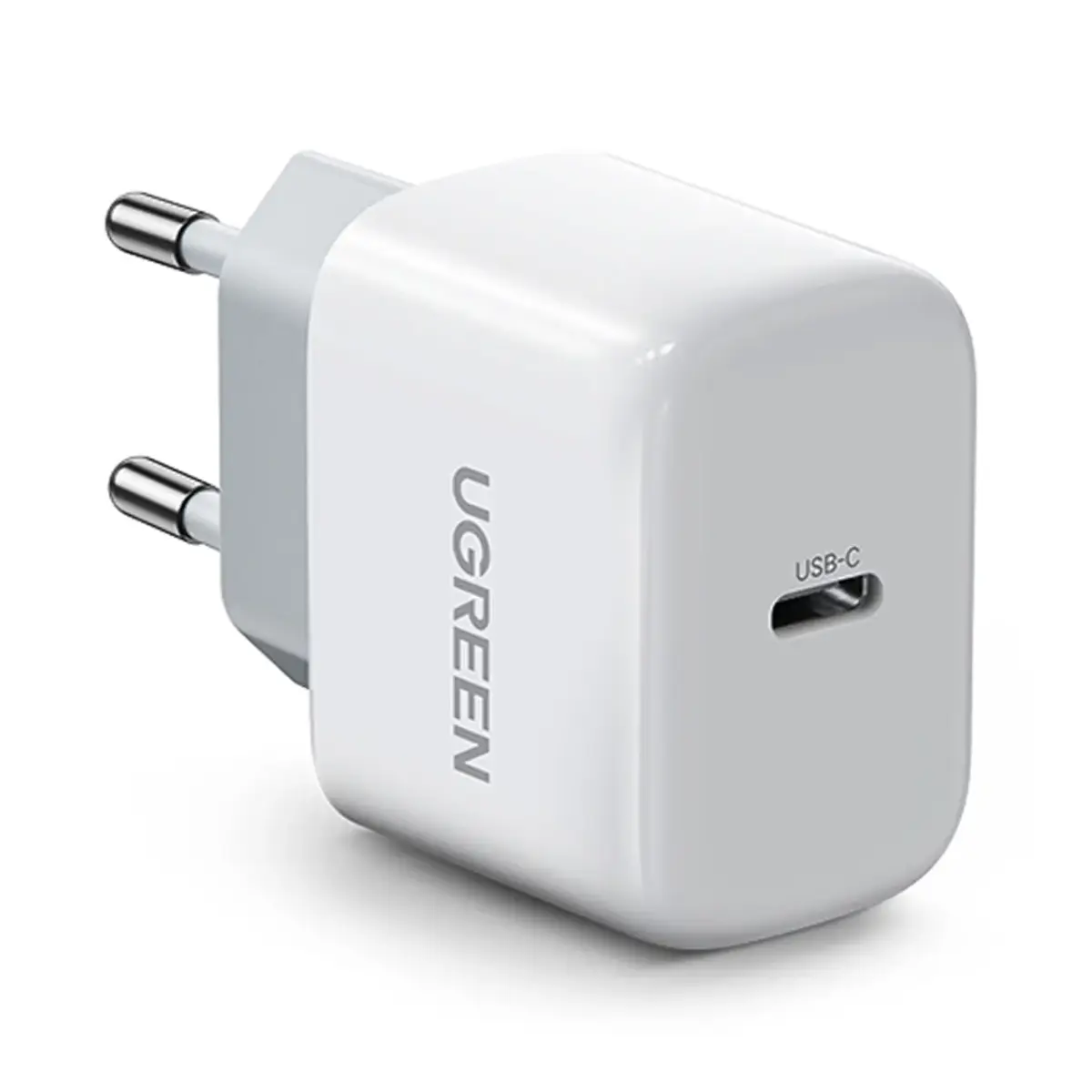 Mini wall charger UGREEN, USB-C, 20W, PD (white) 