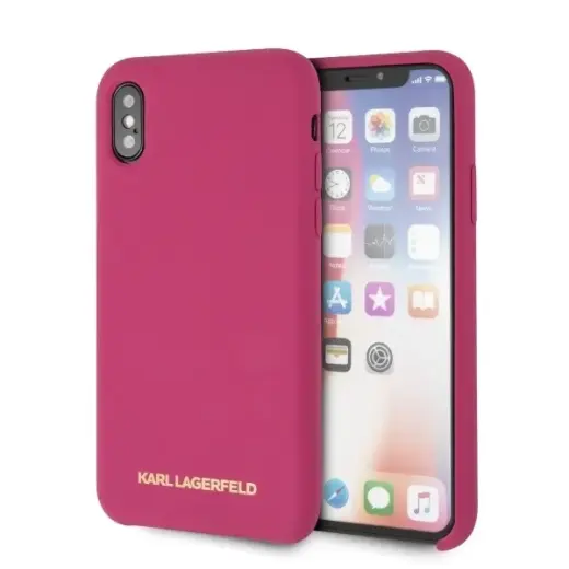 Karl Lagerfeld KLHCPXSLROG iPhone X|Xs  hardcase fuksja|fushia Silicone