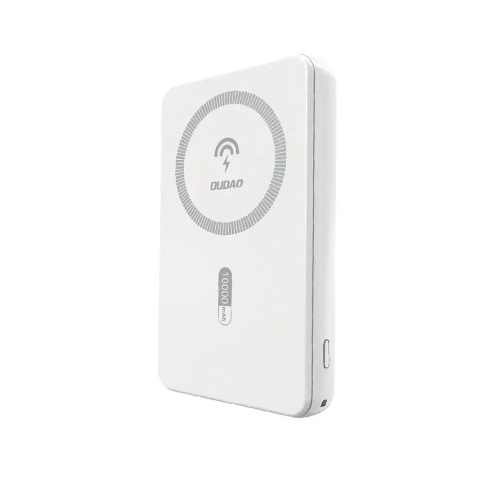 Dudao K14S Magnetic ārējais akumulators (powerbank) | 5 000 mAh | 20W | USB-A, USB-C, MagSafe | balts