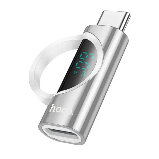 Adapter USB C to Lightning Hoco 3A 60W with display UA32A silver