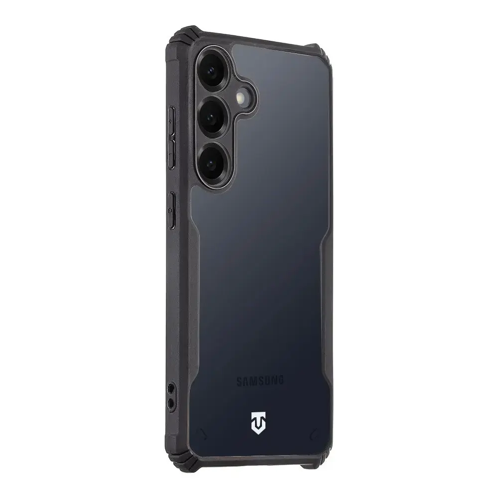 Tactical Quantum Stealth telefona maciņš priekš Samsung Galaxy S25 caurspīdīgs melns