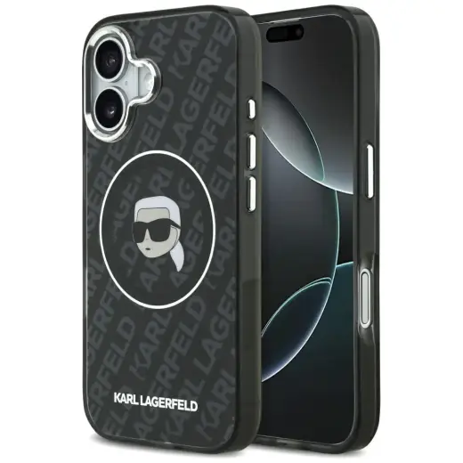 Karl Lagerfeld IML Karl Head Logo чехол с поддержкой MagSafe для телефона iPhone 17 Pro черный