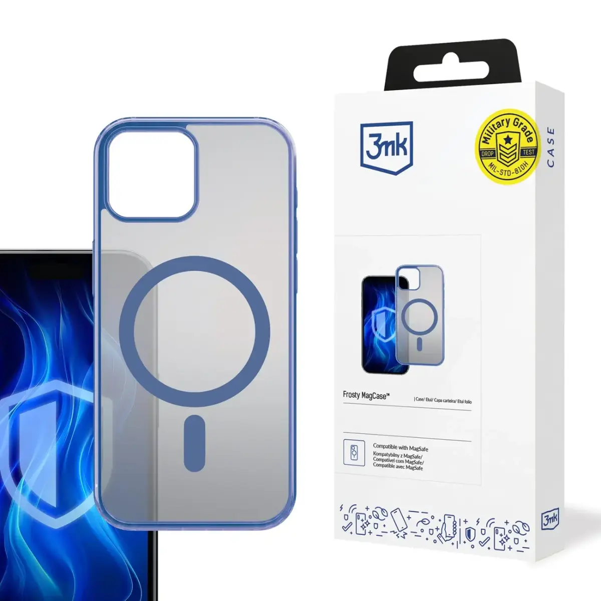 3MK Frosty MagCase iPhone 15 blue