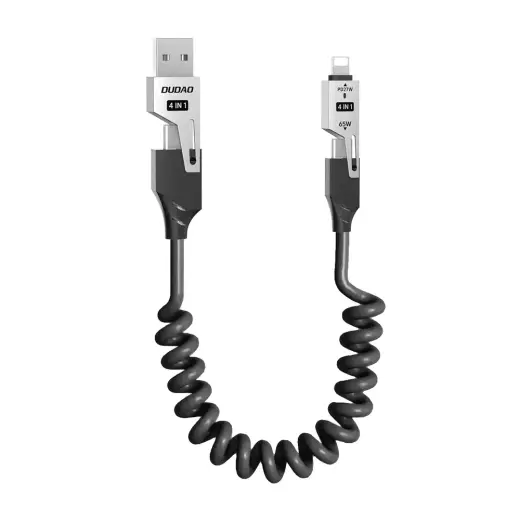 Dudao L20 Pro 4-in-1 data transfer and charging cable | USB-A to USB-C, Lightning, USB-C | 65W | 1.5m | black