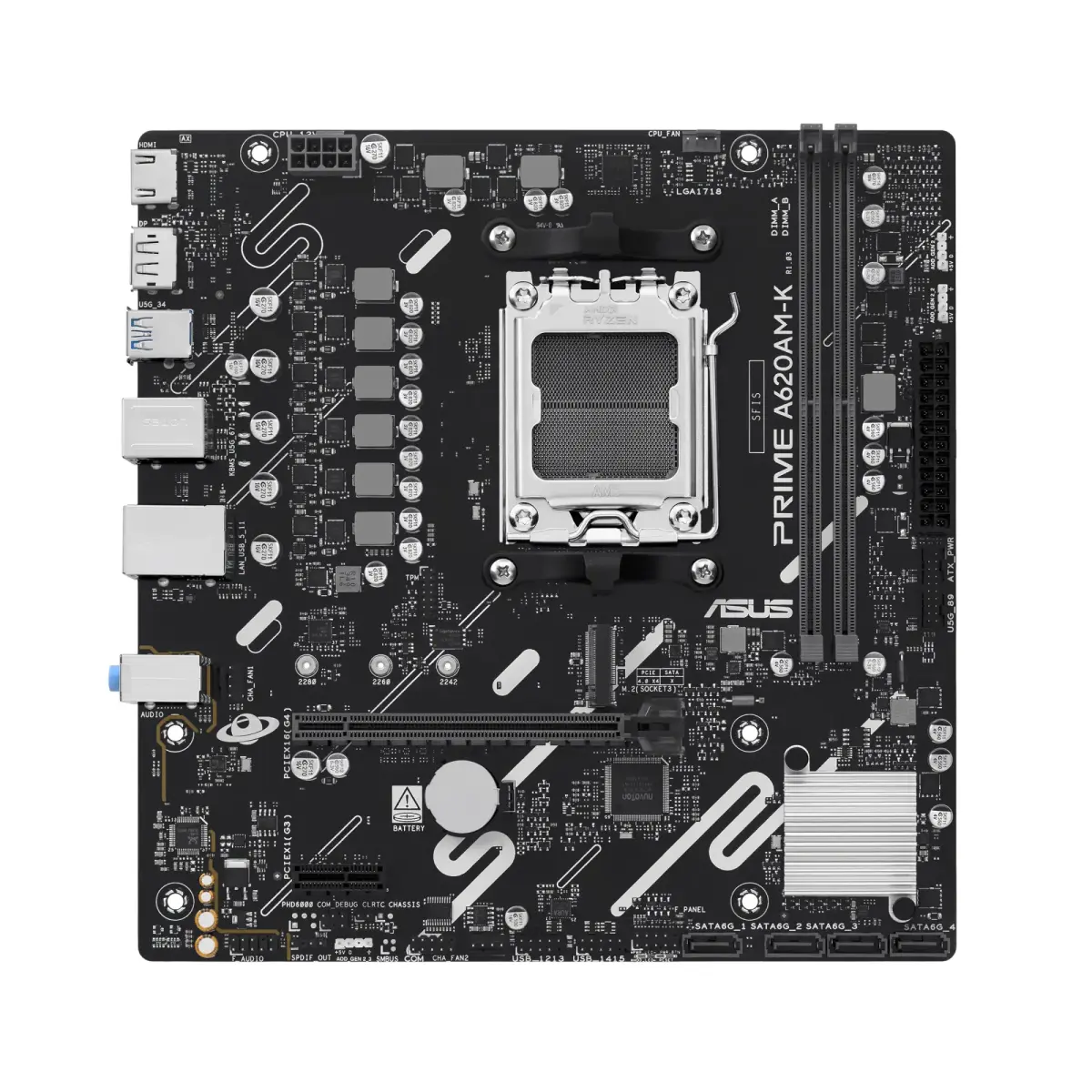 ASUS PRIME A620AM-K AM5 mATX emaplaat