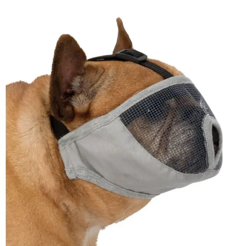 Uzpurnis suņiem : Trixie Muzzle for short-nosed breeds, polyester, S–M short, grey